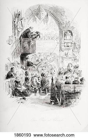 Our Pew At Church. Illustration From The Charles Dickens Novel David Copperfield By H. K. Browne Known As Phiz View Large Photo Image Stock Image - Our Pew At Church. Illustration From The Charles Dickens Novel David Copperfield By H. K. Browne Known As Phiz. Fotosearch