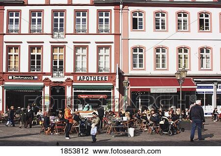 Stock Image - Outdoor Cafe, Koblenz, Rheinland-Pfalz, Germany. Fotosearch
