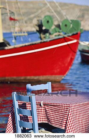 Outdoor Cafe Table On Waterfront, Close Up View Large Photo Image Stock Image - Outdoor Cafe Table On Waterfront, Close Up. Fotosearch