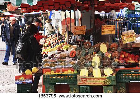 Stock Photography - Outdoor Fruit Market Stall, Wiesbaden, Germany. Fotosearch
