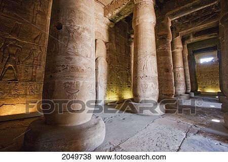 Stock Photo - Outer Hypostyle Hall Of The Temple Of Seti I, Abydos, Sohag, Egypt. Fotosearch