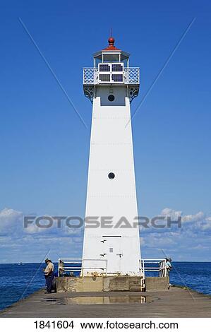 Outer Sodus Lighthouse; Rochester, New York State, Usa View Large Photo Image Picture - Outer Sodus Lighthouse; Rochester, New York State, Usa. Fotosearch