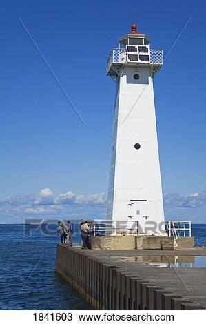 Stock Image - Outer Sodus Lighthouse; Rochester, New York State, Usa. Fotosearch