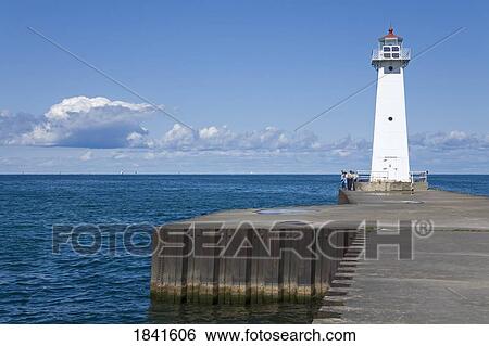Stock Photograph - Outer Sodus Lighthouse; Rochester, New York State, Usa. Fotosearch