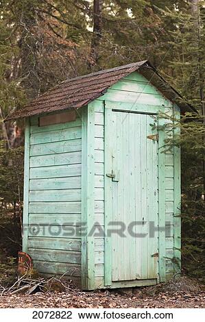 Stock Image - Outhouse Near Trout Lake, Ontario. Fotosearch