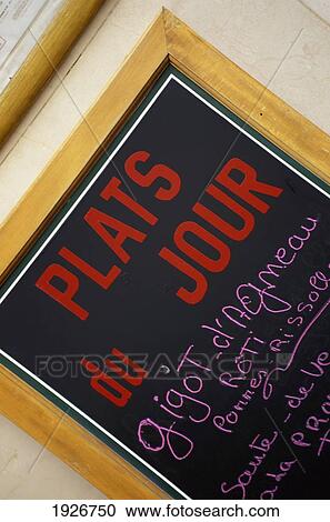 Stock Image - Outside Board Menu; Paris, France. Fotosearch