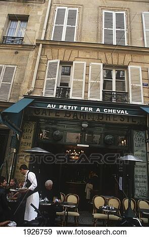 Outside Of A Cafe In Rue Ville Du Temple, In The Marais (Au Petit Fer A Cheval) View Large Photo Image Stock Photo - Outside Of A Cafe In Rue Ville Du Temple, In The Marais (Au Petit Fer A Cheval). Fotosearch