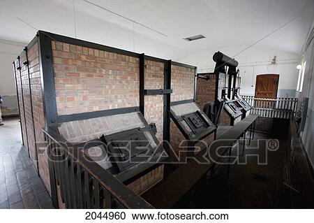 Stock Image - Ovens By Topf & Sohne In The Crematorium, Buchenwald Concentration Camp, Germany. Fotosearch
