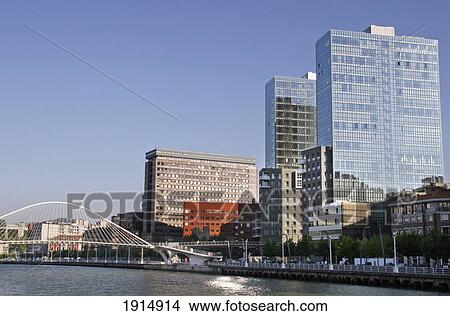 Picture - Overlooking Rio Nervion In Bilbao. Fotosearch