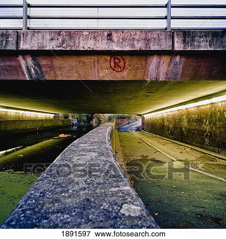 Stock Photo - Overpass Illuminated At Dusk. Fotosearch