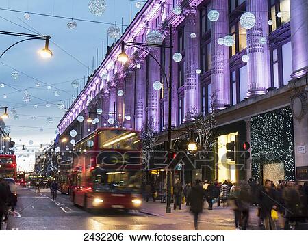 Oxford Street and Christmas at Selfridges; London, England View Large Photo Image Stock Photograph - Oxford Street and Christmas at Selfridges; London, England. Fotosearch