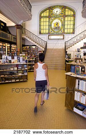 Stock Image - Pablo Ferrando Building, Historical Site Built In 1917, Now A Bookshop, Art Nouveau Style, Montevideo, Uruguay, South America. Fotosearch