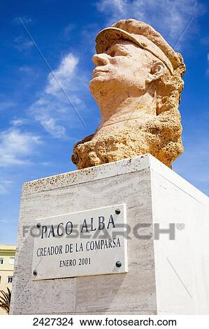 Picture - Paco Alba Statue; Cadiz, Andalusia, Spain. Fotosearch