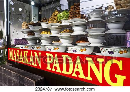 Padang Food Displayed In Window, Kuta, Bali, Indonesia View Large Photo Image Stock Photo - Padang Food Displayed In Window, Kuta, Bali, Indonesia. Fotosearch
