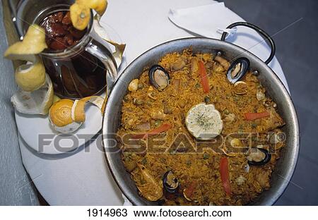 Paella & Sangria, Barrio De Santa Cruz View Large Photo Image Stock Image - Paella & Sangria, Barrio De Santa Cruz. Fotosearch