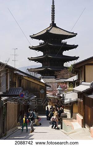 Stock Image - Pagoda; Kyoto, Japan. Fotosearch
