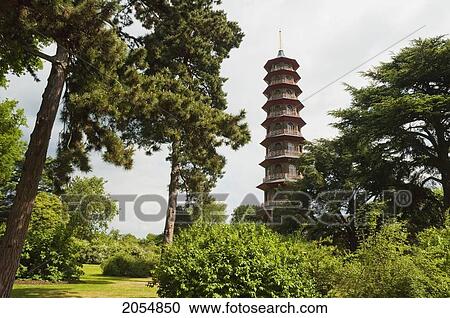 Stock Image - Pagoda, Royal Botanic Gardens, Kew, Surrey, England, United Kingdom. Fotosearch