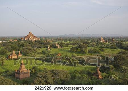 Pagodas in Bagan, Upper Burma; Myanmar View Large Photo Image Stock Photograph - Pagodas in Bagan, Upper Burma; Myanmar. Fotosearch