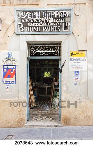 Stock Image - Paint Store, Rabat, Malta. Fotosearch