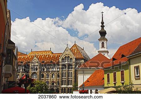 Painted Buildings In The Castle District; Budapest Hungary View Large Photo Image Stock Image - Painted Buildings In The Castle District; Budapest Hungary. Fotosearch