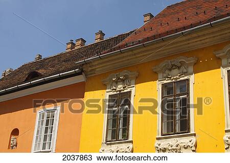 Painted Buildings In The Castle District; Budapest Hungary View Large Photo Image Stock Image - Painted Buildings In The Castle District; Budapest Hungary. Fotosearch