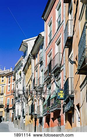 Picture - Painted Houses In Cuenca. Fotosearch