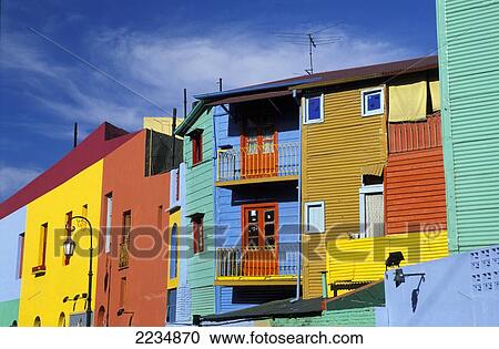 Painted Houses, La Boca, Buenos Aires, Argentina View Large Photo Image Stock Image - Painted Houses, La Boca, Buenos Aires, Argentina. Fotosearch