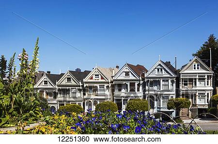 Painted Ladies heritage houses, a tourist destination; San Francisco, California, United States of America View Large Photo Image Stock Image - Painted Ladies heritage houses, a tourist destination; San Francisco, California, United States of America. Fotosearch