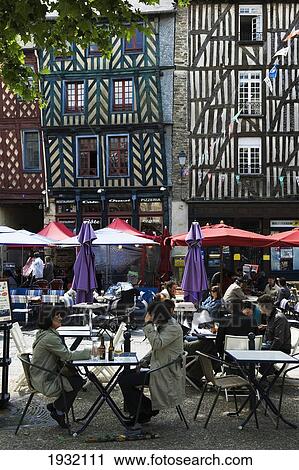 Painted timber framed houses. Rennes. Brittany. France. View Large Photo Image Stock Image - Painted timber framed houses. Rennes. Brittany. France.. Fotosearch