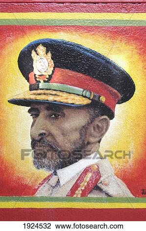 Stock Image - Painting Of Haile Selassie. Fotosearch