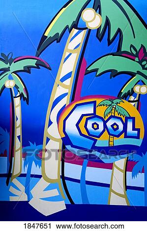 Stock Image - Paintwork; Ocho Rios, St. Ann's Parish, Jamaica, Caribbean. Fotosearch