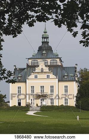 Stock Image - Palace In A Park, Gmunden; Salzkammergut, Austria. Fotosearch