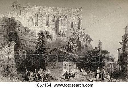 Palace Of Belisarius, Turkey, Istanbul. Drawn By W. H. Bartlett. View Large Photo Image Picture - Palace Of Belisarius, Turkey, Istanbul. Drawn By W. H. Bartlett.. Fotosearch