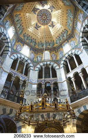 Stock Image - Palatine Chapel; Aachen North Rhine-Westphalia Germany. Fotosearch