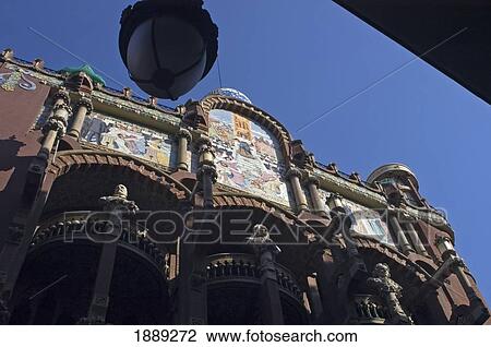 Palau De La Musica Catana And Street Lamp, Low Angle View View Large Photo Image Stock Image - Palau De La Musica Catana And Street Lamp, Low Angle View. Fotosearch
