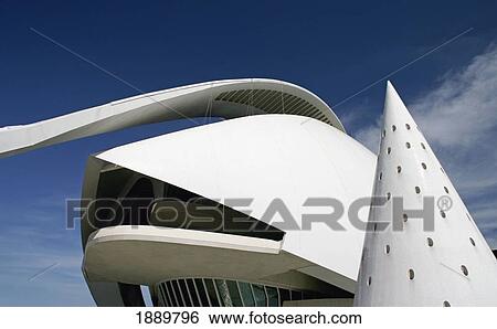 Stock Photograph - Palau De Les Arts Reina Sofia Building By Santiago Calatrava. Fotosearch