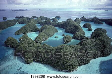 Palau, Rock Islands, Aerial B1713 View Large Photo Image Stock Photo - Palau, Rock Islands, Aerial B1713. Fotosearch