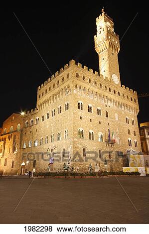 Palazzo Vecchio In Piazza Della Signoria; Florence Italy View Large Photo Image Stock Photo - Palazzo Vecchio In Piazza Della Signoria; Florence Italy. Fotosearch