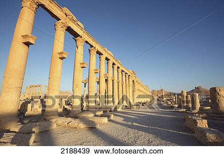 PALMYRA RUINS SYRIA View Large Photo Image Stock Photo - PALMYRA RUINS SYRIA. Fotosearch