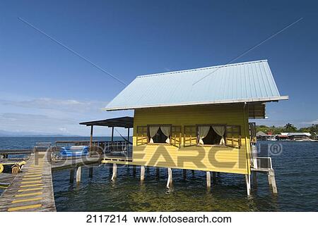 Picture - Panama, Bocas Del Toro, Isla Colon, Bocas Town, cottage for rent.. Fotosearch