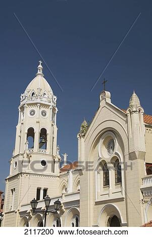 Stock Image - Panama, Panama City, Cosco Viejo, Plaza Bolivar, Church and Convent of San Francisco de Asis.. Fotosearch