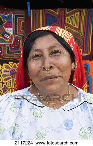 Panama, San Blas Islands (also called Kuna Yala Islands), Playon Chico Village, Kuna woman View Large Photo Image Picture - Panama, San Blas Islands (also called Kuna Yala Islands), Playon Chico Village, Kuna woman. Fotosearch