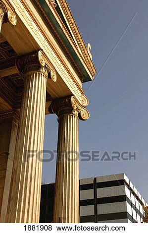 Stock Photo - Panepistimion And Nearby High Rise. Fotosearch