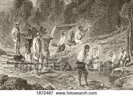Panning For Diamonds. From The Book Chips From The Earth's Crust Published 1894. View Large Photo Image Stock Photo - Panning For Diamonds. From The Book Chips From The Earth's Crust Published 1894.. Fotosearch