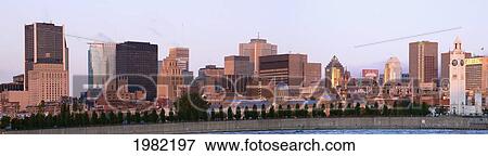 Stock Photo - Panorama Of Montreal Skyline; Montreal Quebec Canada. Fotosearch