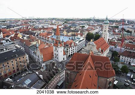 Panorama Of Munich As Seen From The Church Of St. Peter Bell Tower, Bavaria, Germany View Large Photo Image Stock Photo - Panorama Of Munich As Seen From The Church Of St. Peter Bell Tower, Bavaria, Germany. Fotosearch