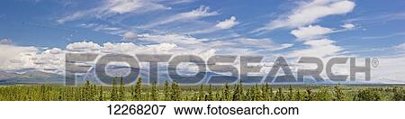 Stock Photo - Panorama of Shungnak Mountain in the Cosmo Hills, Arctic Alaska, summer. Fotosearch