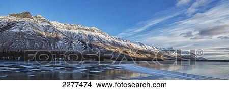 Panoramic of frozen annie lake; Whitehorse yukon canada View Large Photo Image Picture - Panoramic of frozen annie lake; Whitehorse yukon canada. Fotosearch