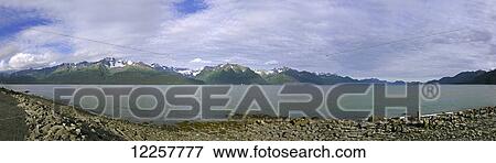 Panoramic view from Seward from across Resurrection Bay to the Kenai Mountains, Kenai Peninsula, Southcentral Alaska, Summer View Large Photo Image Stock Photo - Panoramic view from Seward from across Resurrection Bay to the Kenai Mountains, Kenai Peninsula, Southcentral Alaska, Summer. Fotosearch