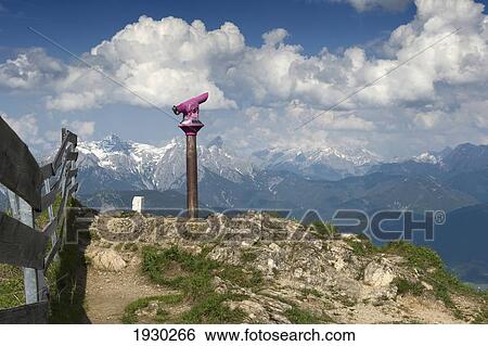 Stock Photograph - Panoramic view from the top of the Kitzbuheler Horn. Kitzbuehel, Tyrol, Austria.. Fotosearch